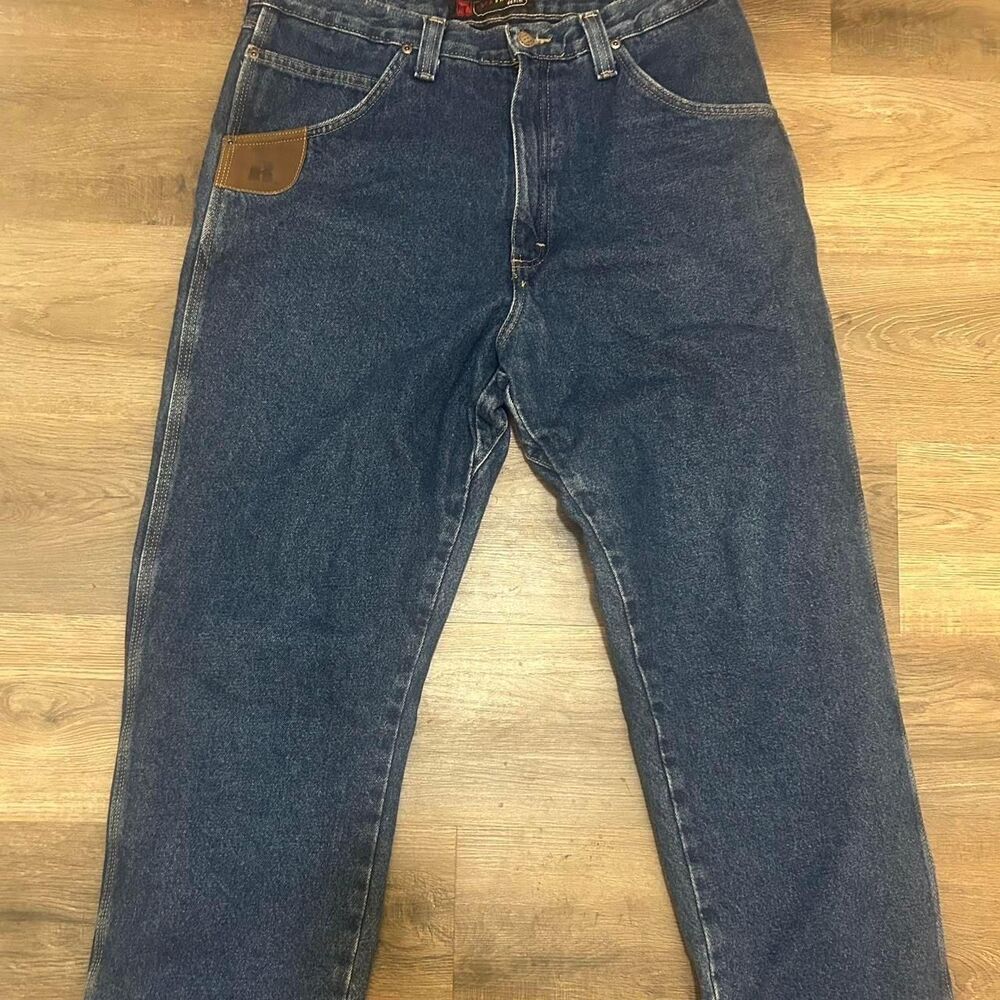 Navy Blue Wrangler Riggs Workwear Carpenter Jeans - 36x34